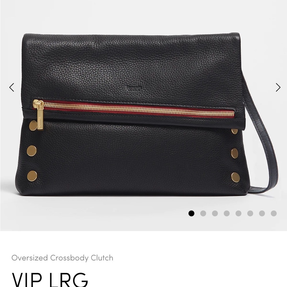 Hammitt Large VIP black/ brushed gold red zip